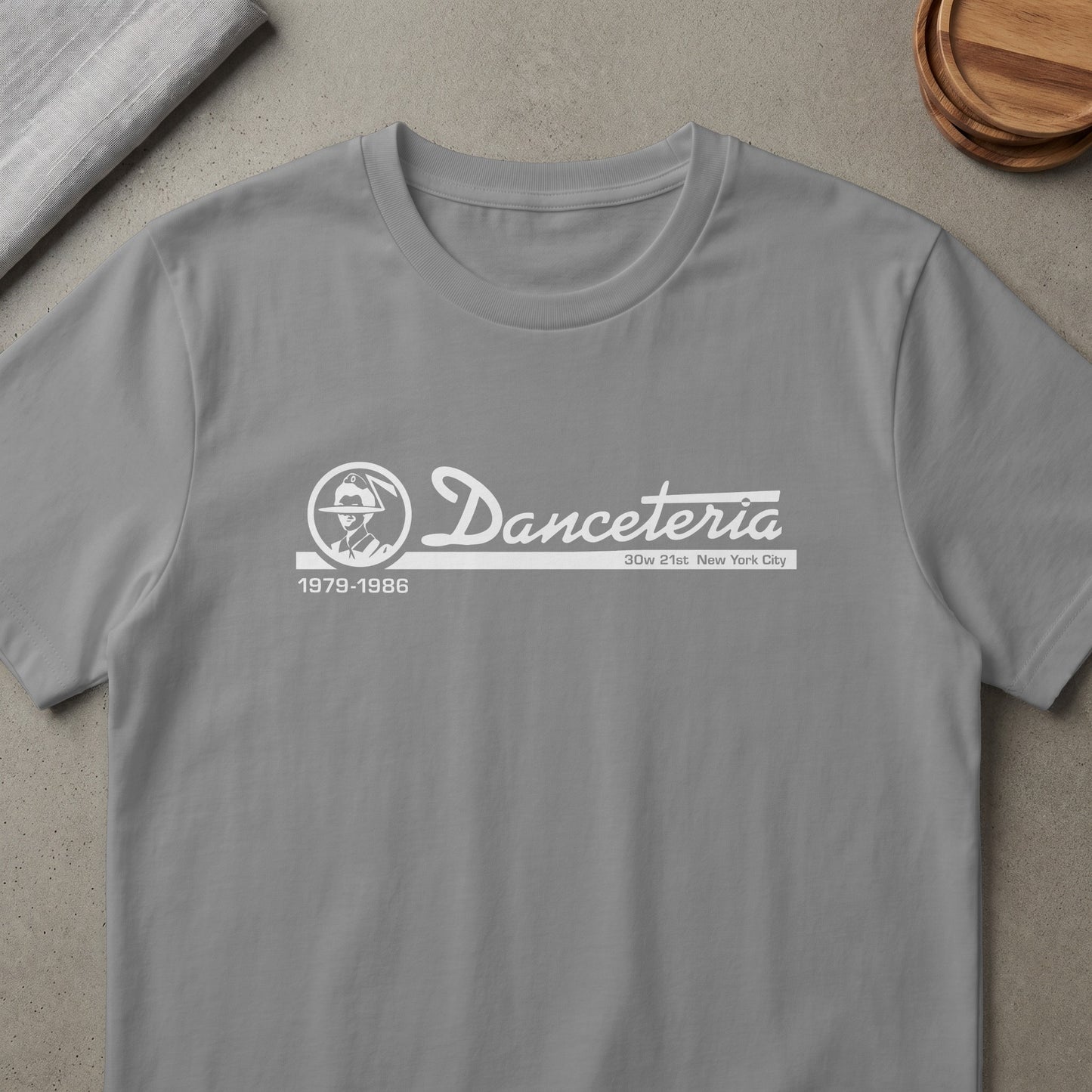 Danceteria logo with 1979-1986 and 30w 21st New York City.