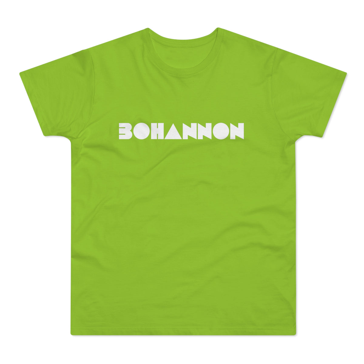 Green t-shirt with white "BOHANNON" text and triangle graphic.