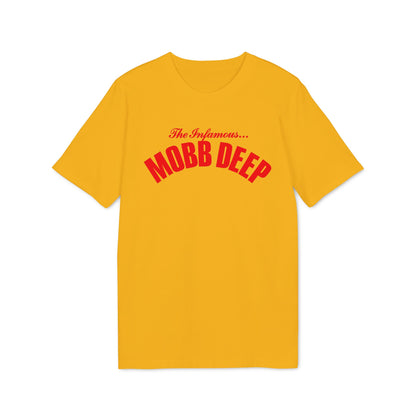 Yellow t-shirt with red text "The Infamous... MOBB DEEP"
