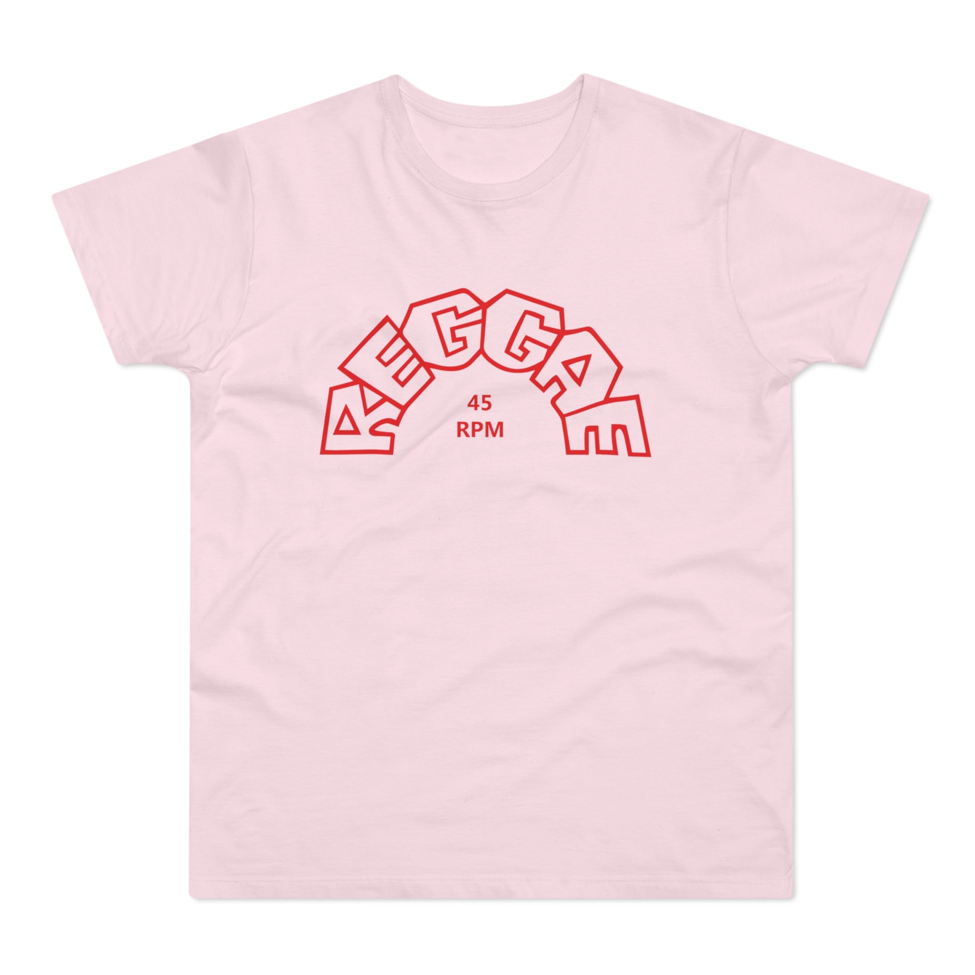 Pink t-shirt with red "MEGGA RPM" text and a record player graphic.