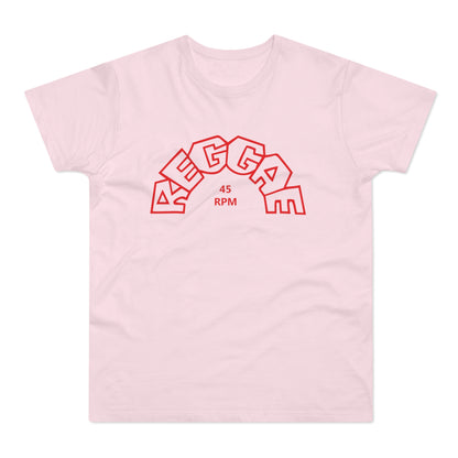 Pink t-shirt with red "MEGGA RPM" text and a record player graphic.