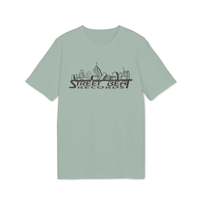 Light green t-shirt with "Street Beat Records" logo featuring a city skyline.