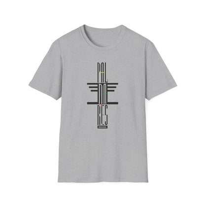 Grey t-shirt with vertical text "DAL-NA-RES" and "RECORDS" logo.