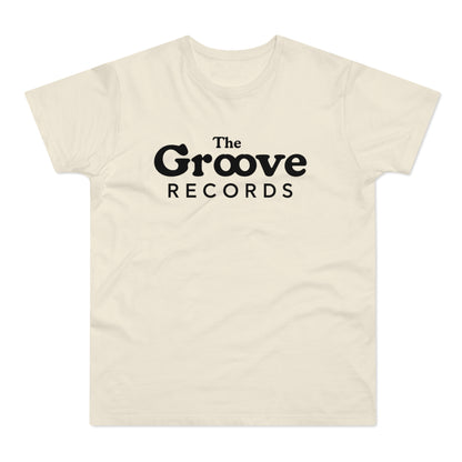 Cream t-shirt with black text "The Groove RECORDS".