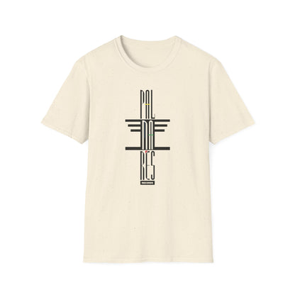 Cream t-shirt with black text design reading "PAL MNA RES RECORDS".