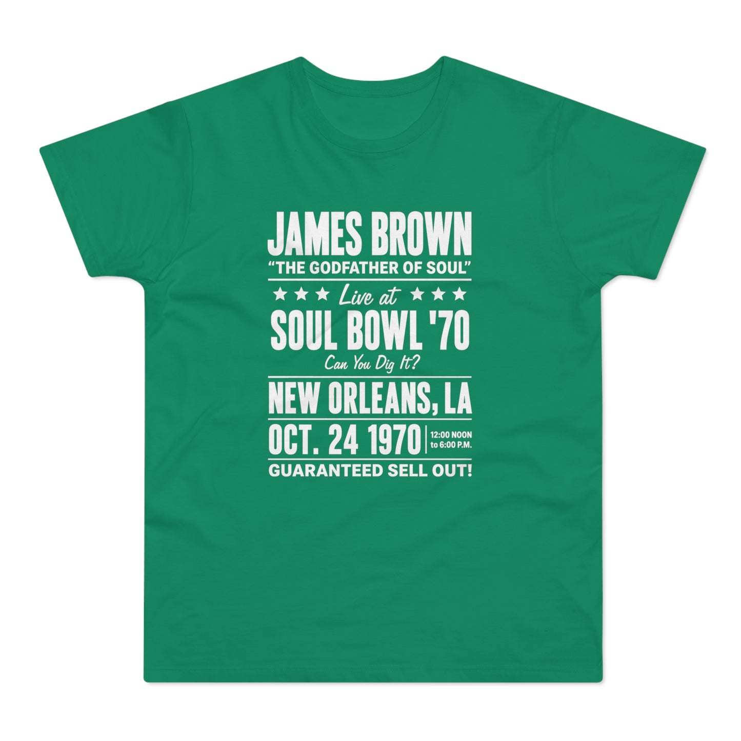 James Brown Live at Soul Bowl 70 New Orleans Oct 24 1970 shirt.