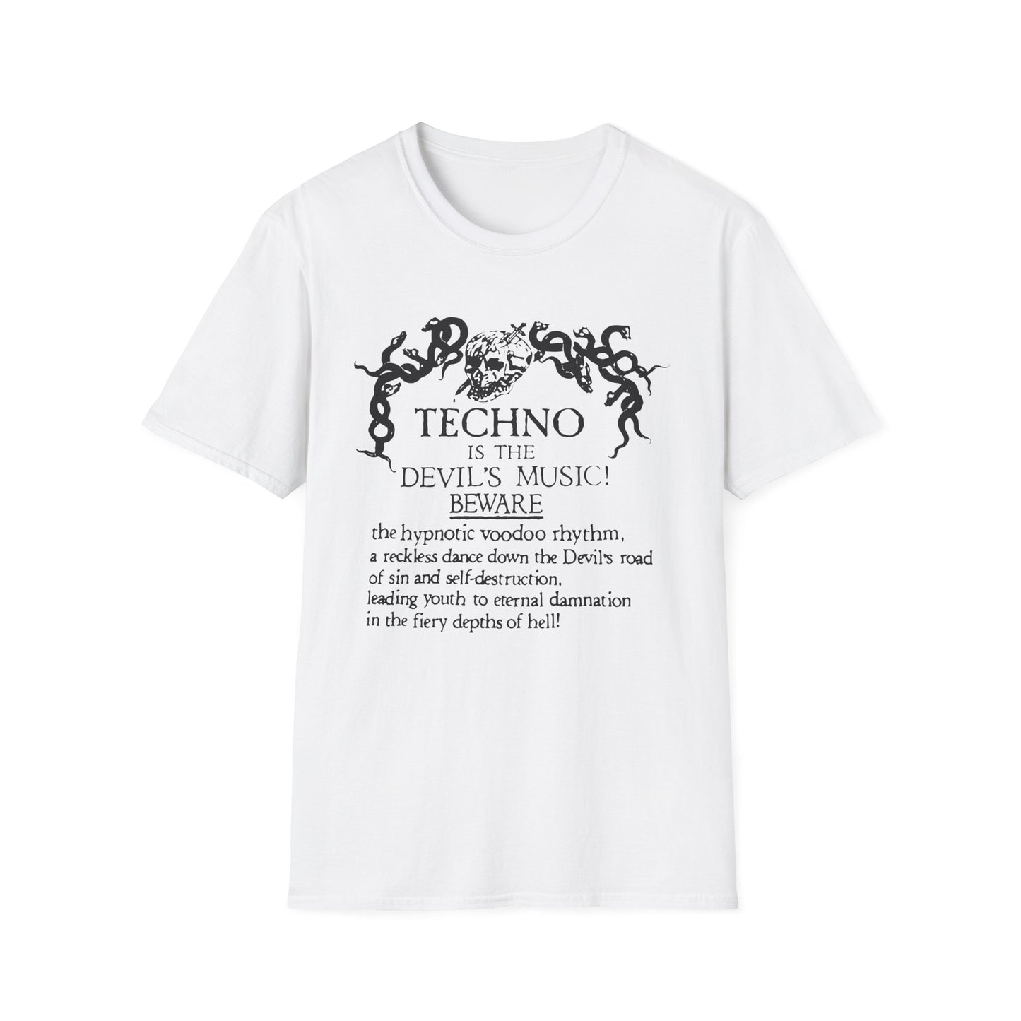 Techno is The Devil's Music T Shirt (S) - DEADSTOCK - NUR NOCH 1 STÜCK - 50 % RABATT