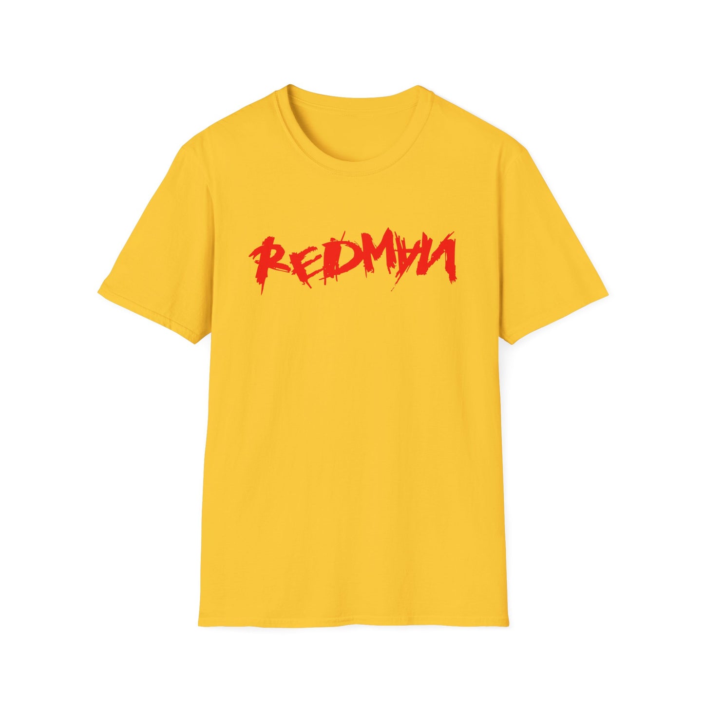 Yellow t-shirt with red "REDMAN" graffiti style text.