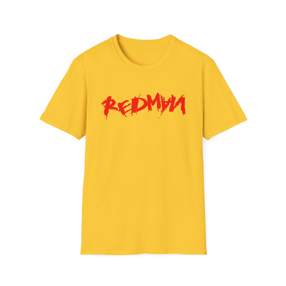 Yellow t-shirt with red "REDMAN" graffiti style text.