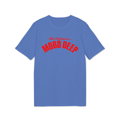 Blue t-shirt with red "The Infamous... MOBB DEEP" text.