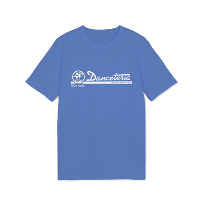 Blue t-shirt with white Danceteria logo, 1979-1986, 30w 21st, New York City.