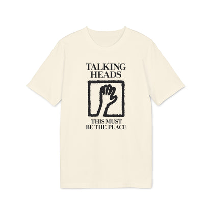 Talking Heads This Must Be The Place t-shirt with a black hand graphic.