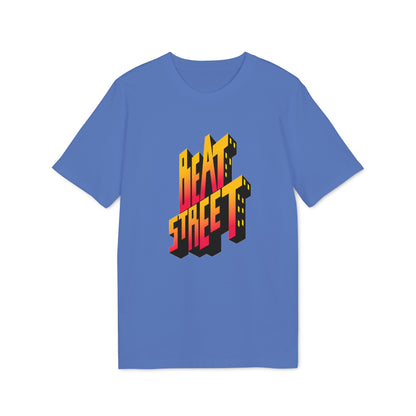 Blue t-shirt with 3D block lettering graphic reading "Beat Street".
