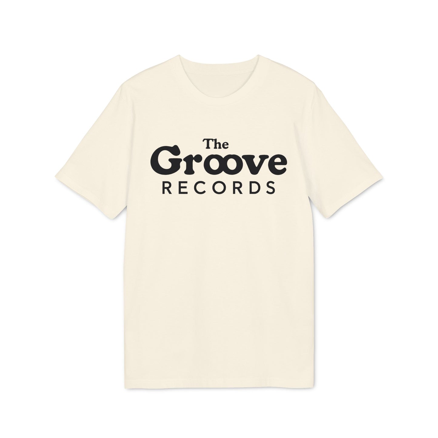 Cream t-shirt with black text that reads "The Groove RECORDS".