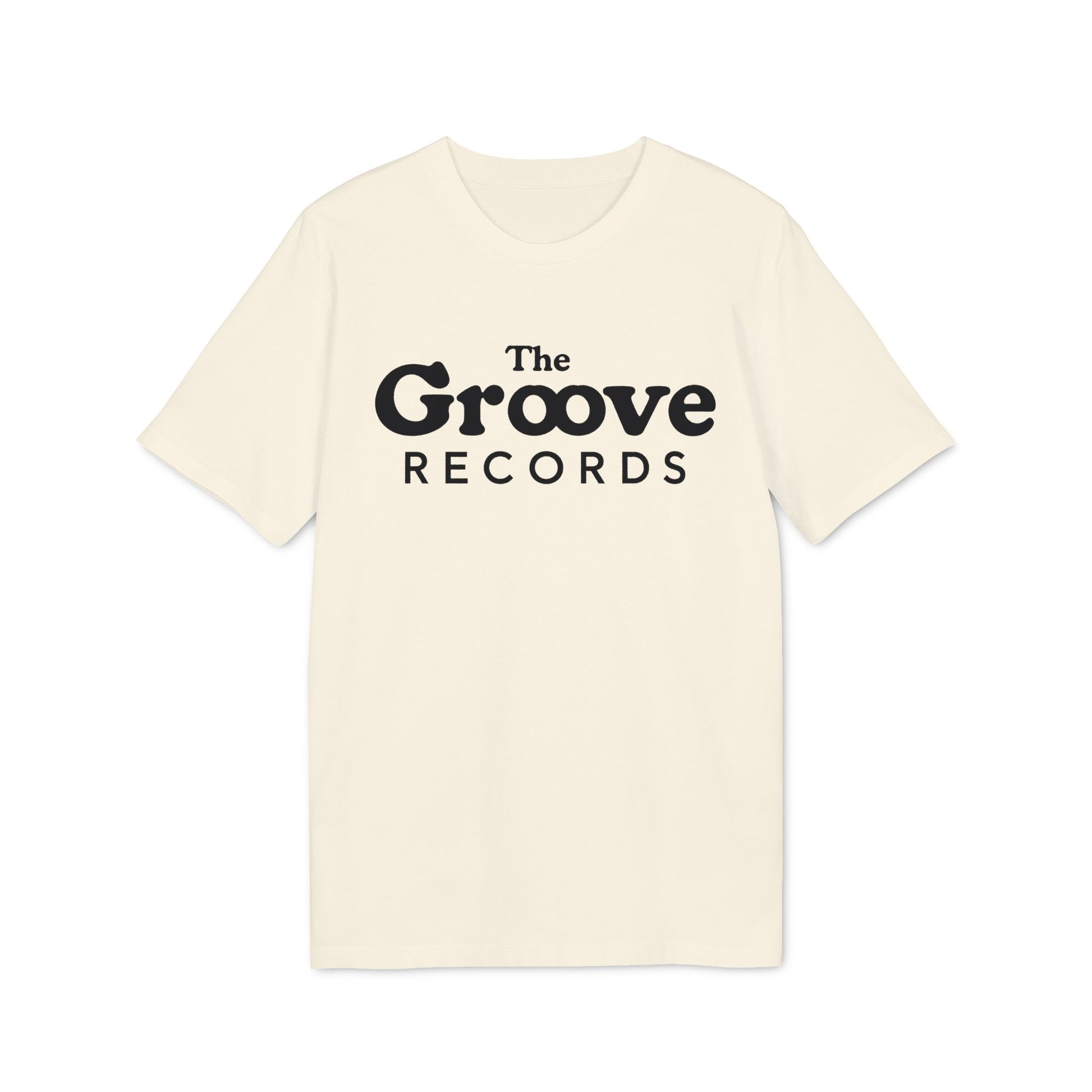 Cream t-shirt with black text that reads "The Groove RECORDS".