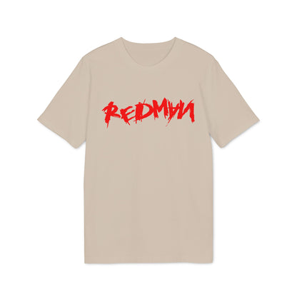 Light tan t-shirt with red distressed "REDMAN" graphic print.