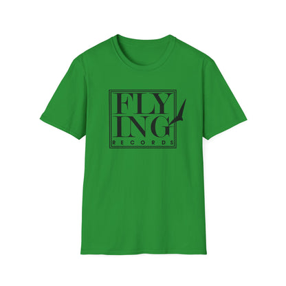 Green t-shirt with black "FLYING RECORDS" text and bird graphic.