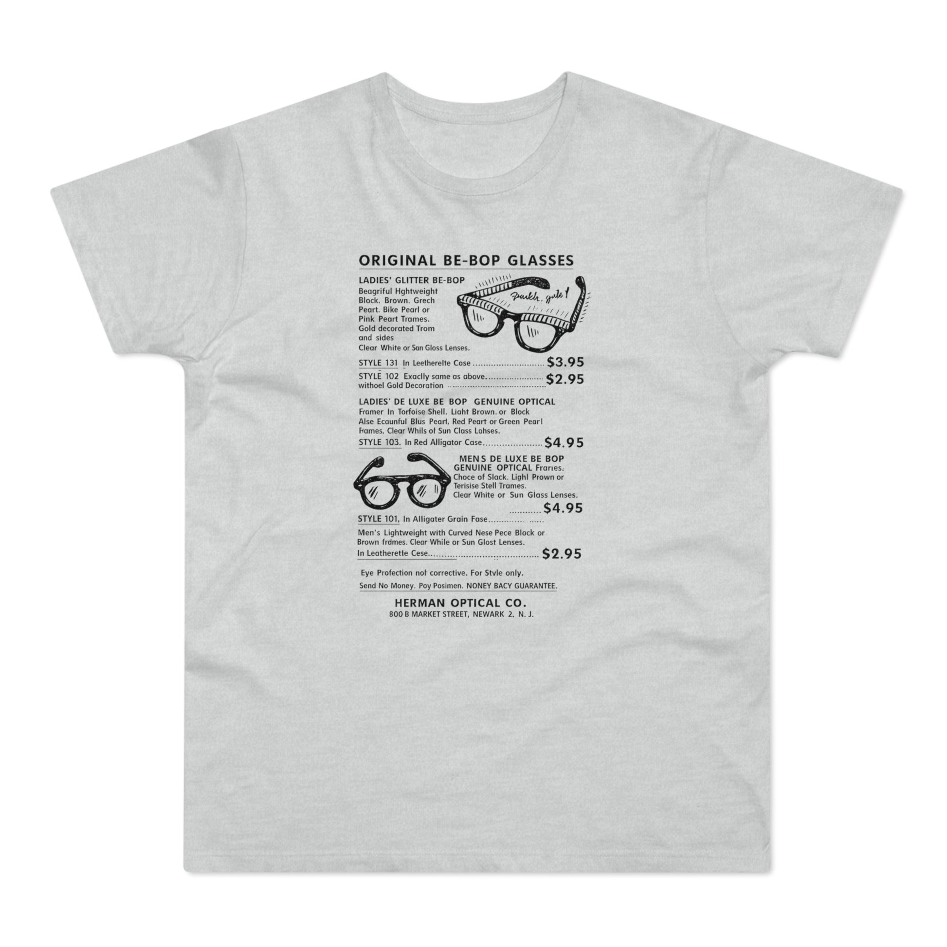 Original Be-Bop Glasses catalog with prices and illustrations of glasses styles.