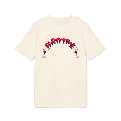 Cream t-shirt with "PARTY TIME" text and two cocktail glasses graphic.