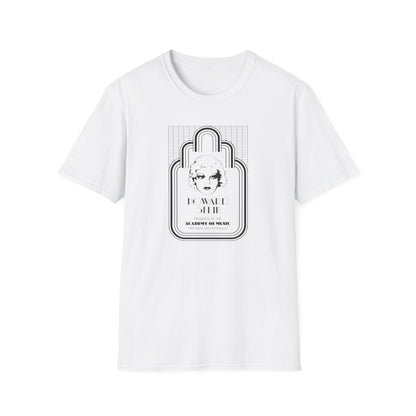 White t-shirt with black graphic of a woman and text about Howard Stein.