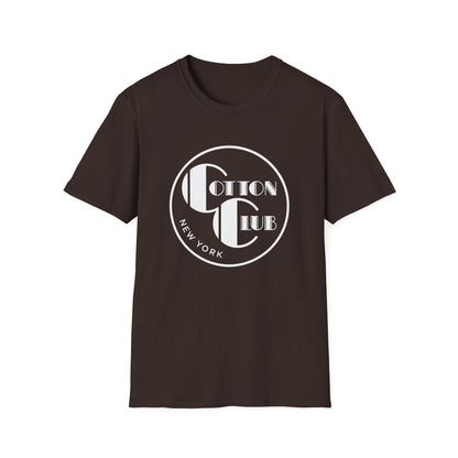 Brown t-shirt with white Cotton Club New York logo on the chest.
