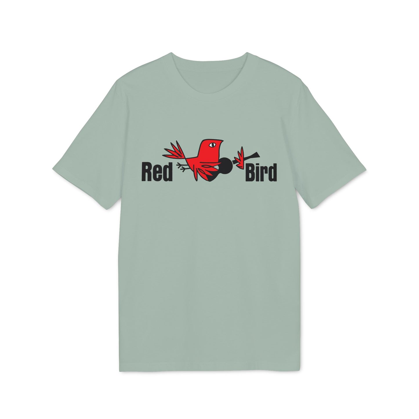 T-shirt with a red bird icon and text "Red Bird".