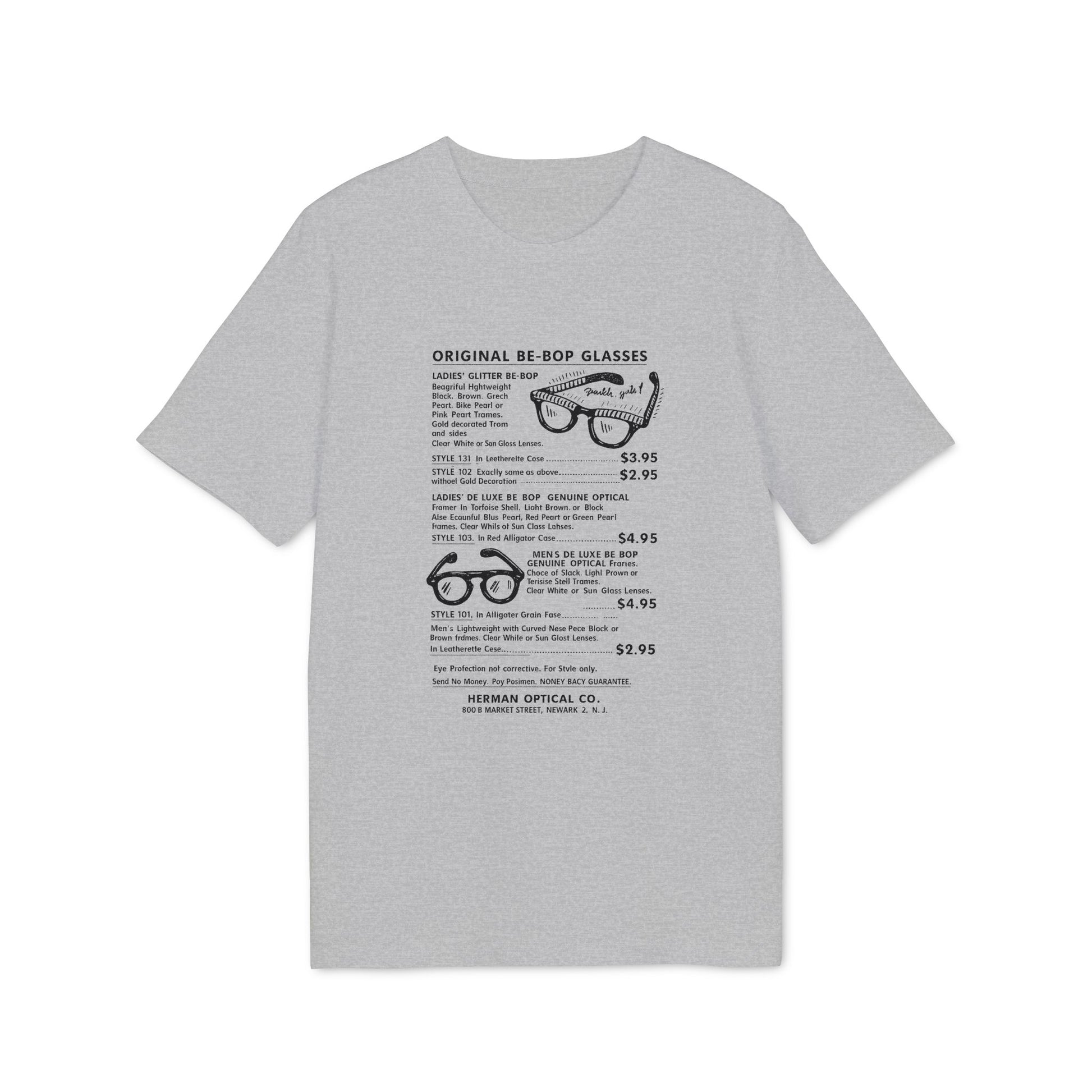 Original Be-Bop Glasses styles with descriptions, prices, and Herman Optical Co. address.