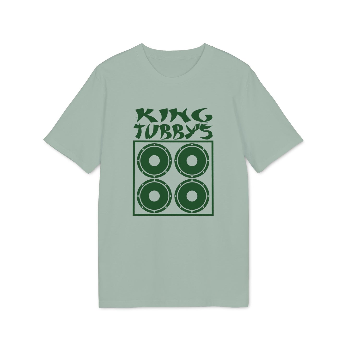 Green t-shirt with "KING TUBBY'S" text and four speaker icons.