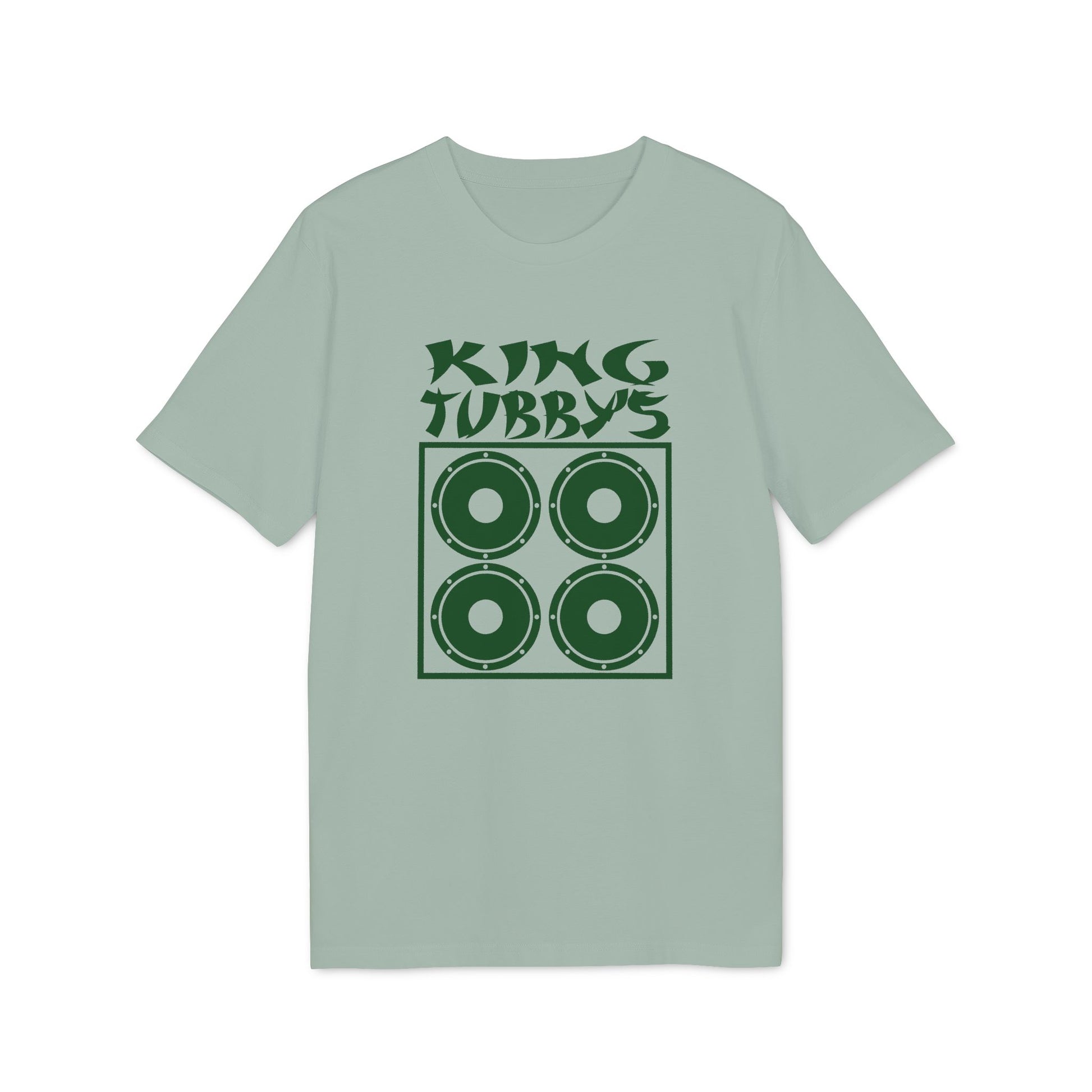 Green t-shirt with "KING TUBBY'S" text and four speaker icons.