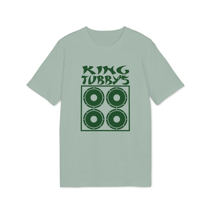Green t-shirt with "KING TUBBY'S" text and four speaker icons.