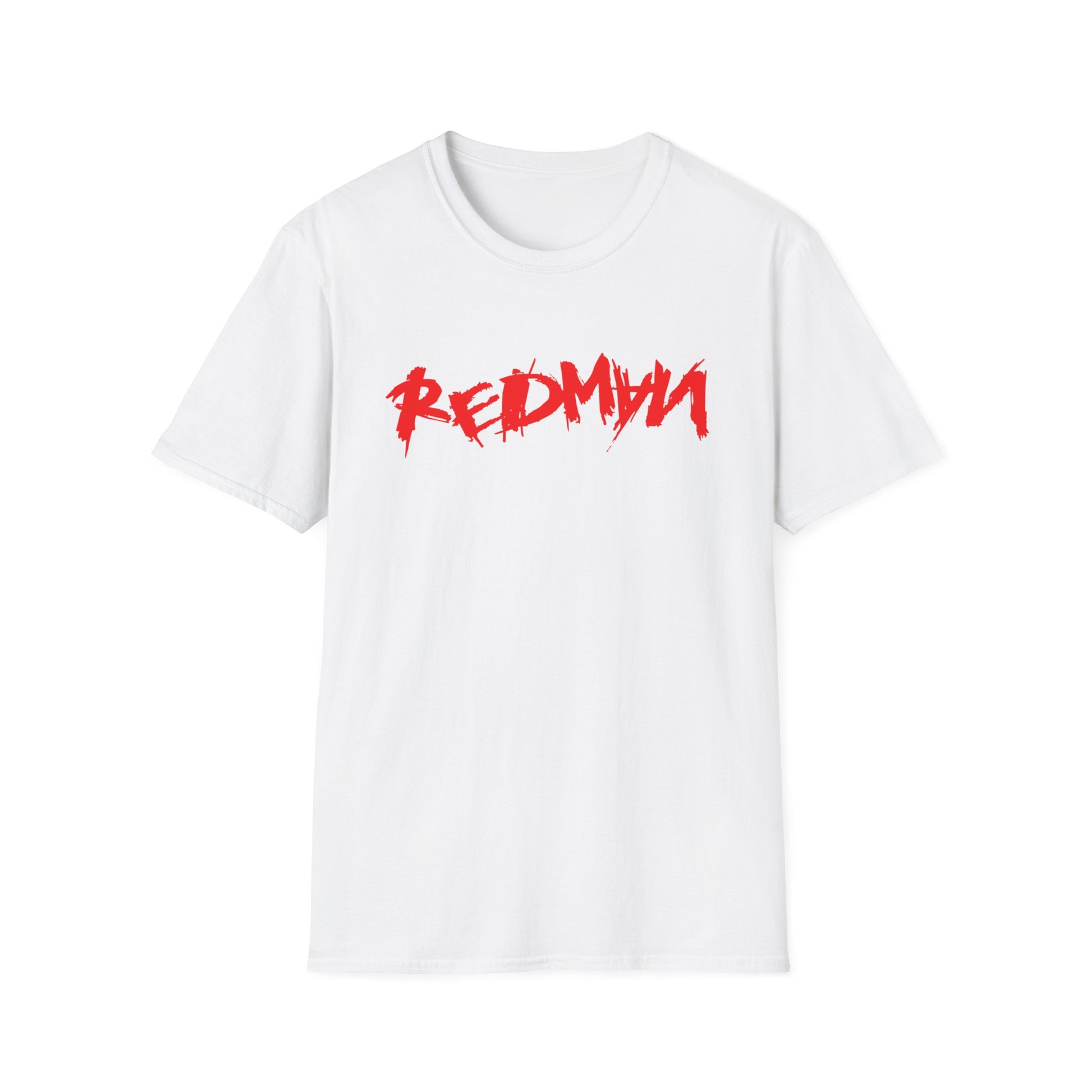 White t-shirt with red painted "REDA" logo across the chest.