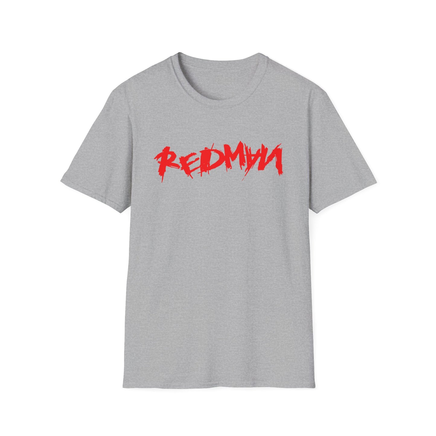 Grey t-shirt with red distressed "REDMAN" logo on the chest.