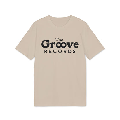 Tan t-shirt with black text reading "The Groove RECORDS".
