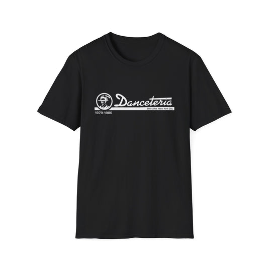 Black t-shirt with "Danceteria 30w 21st New York City 1979-1986" logo.