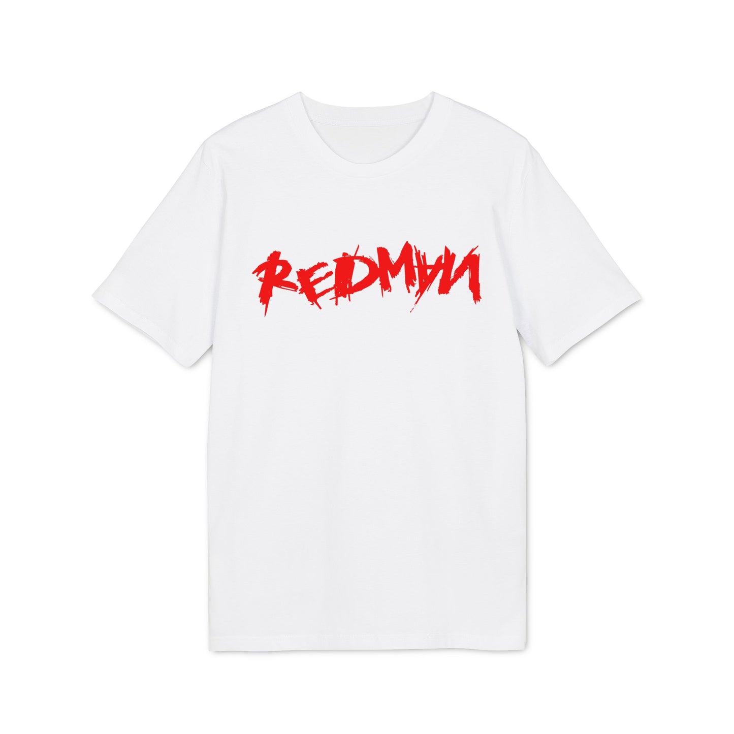 White t-shirt with red "REDMYN" distressed text graphic.