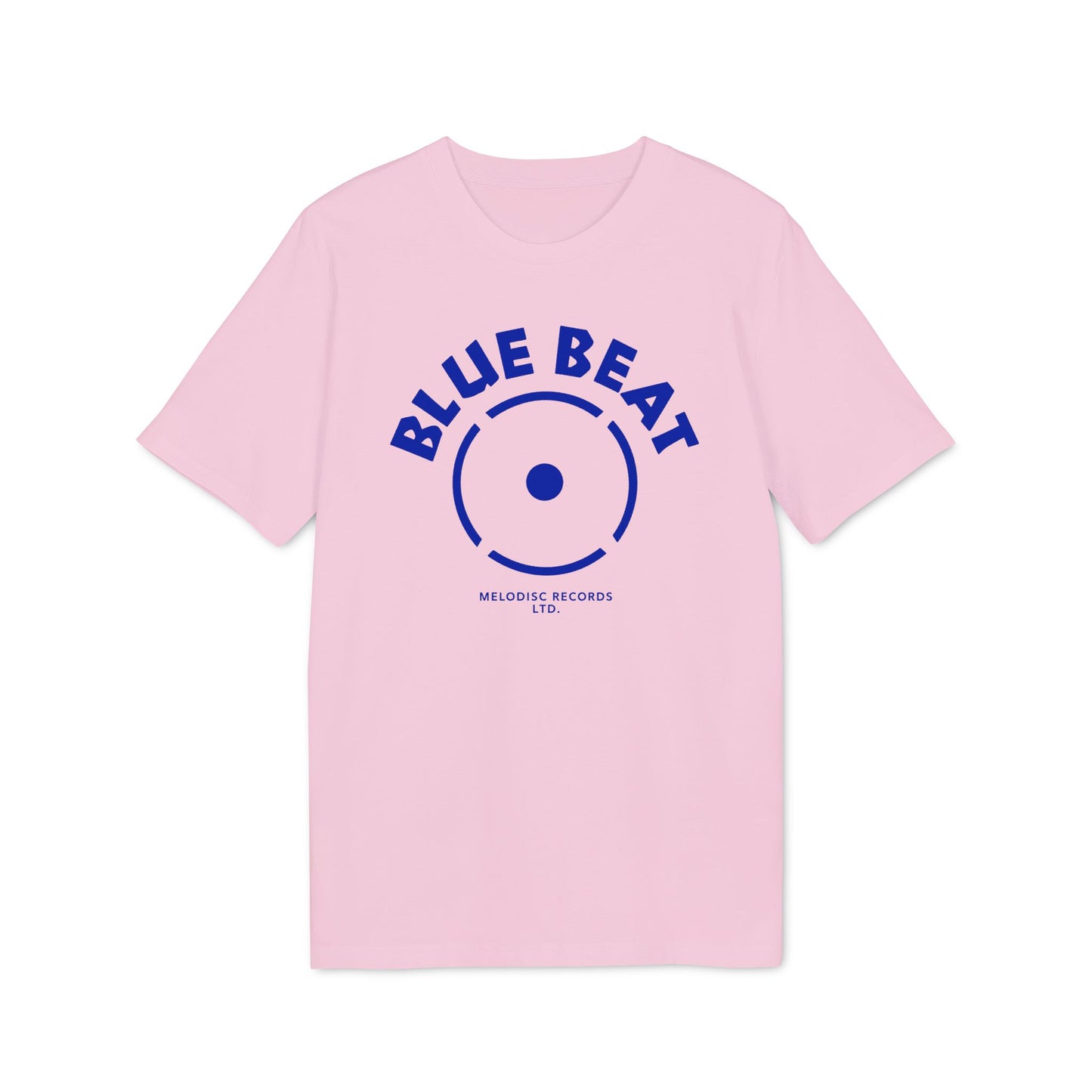 Pink t-shirt with blue "BLUE BEAT" text and Melodisc Records Ltd. logo.