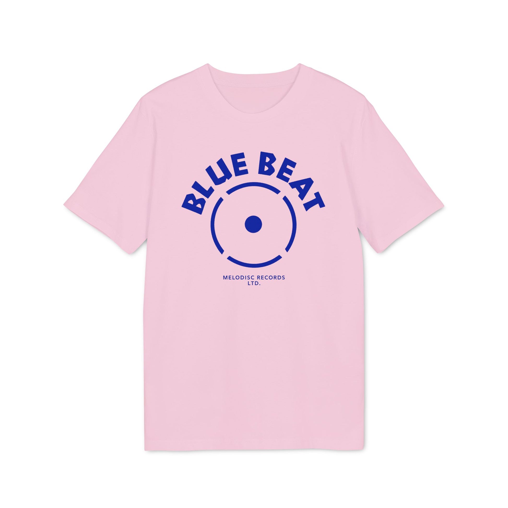 Pink t-shirt with blue "BLUE BEAT" text and Melodisc Records Ltd. logo.