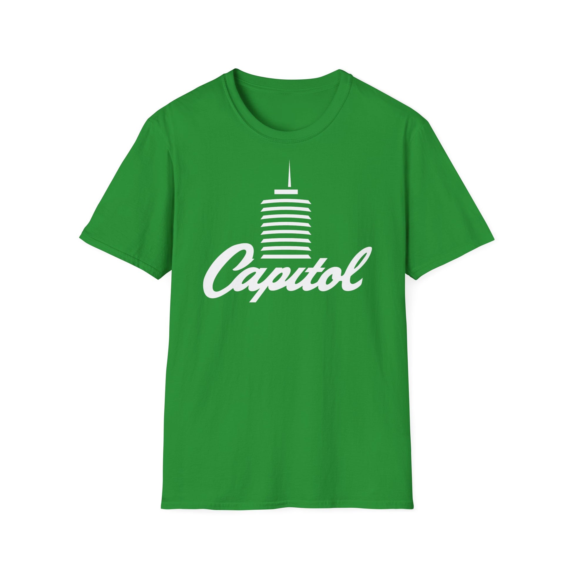 Green t-shirt with white Capitol building graphic and text.
