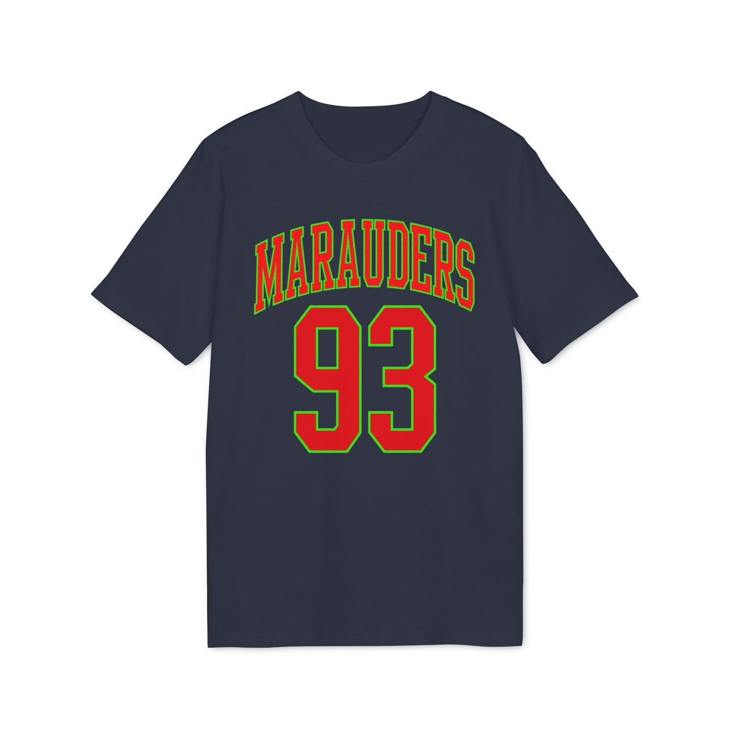 Navy t-shirt with red "MARAUDERS" text above red number "93".