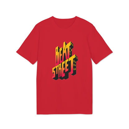 Red t-shirt with "Beat Street" text in 3D block lettering.
