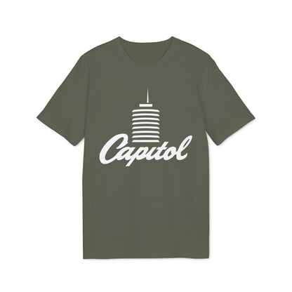 Green t-shirt with white "Capitol" text and building graphic.