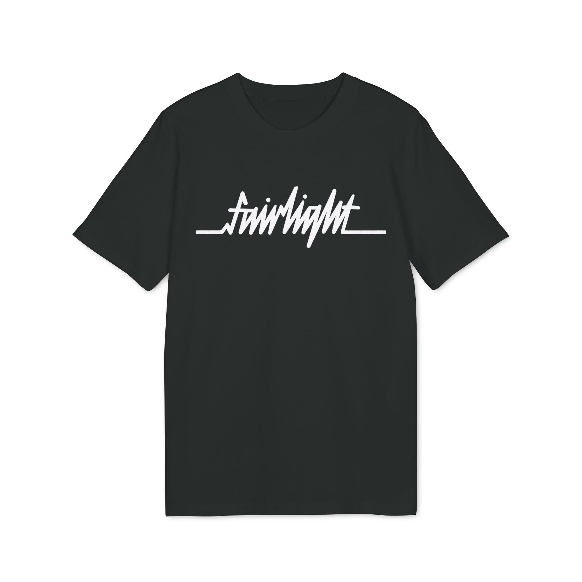 Black t-shirt with white "fairlight" text logo across the chest.