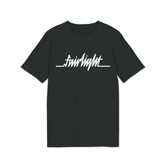 Black t-shirt with white "fairlight" text logo across the chest.