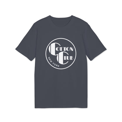 Grey t-shirt with white "Cotton Club" and "New York" circular logo.