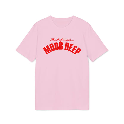 Pink t-shirt with red "The Infamous... MOBB DEEP" graphic.