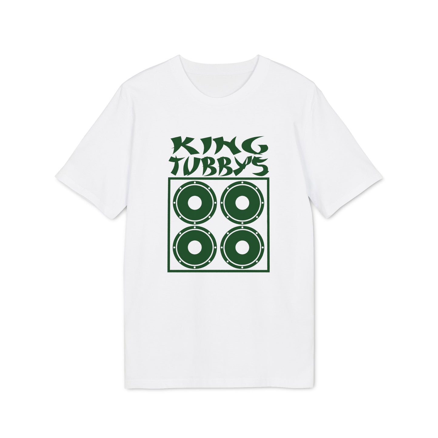 White t-shirt with green King Tubby's text and speaker graphic.