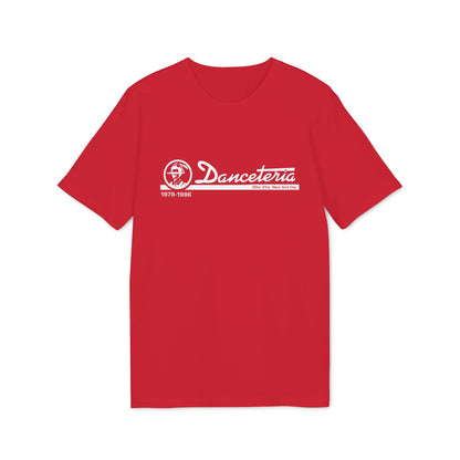 Red t-shirt with white Danceteria logo and 1979-1986 text.