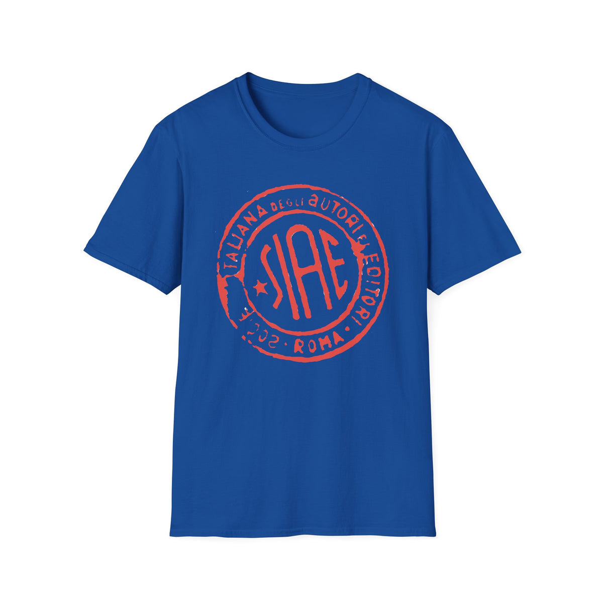 Blue t-shirt with red SIAE logo and text.