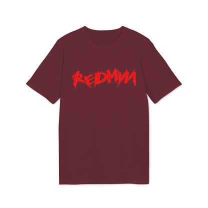 Maroon t-shirt with red distressed "REDMAN" graphic on the front.