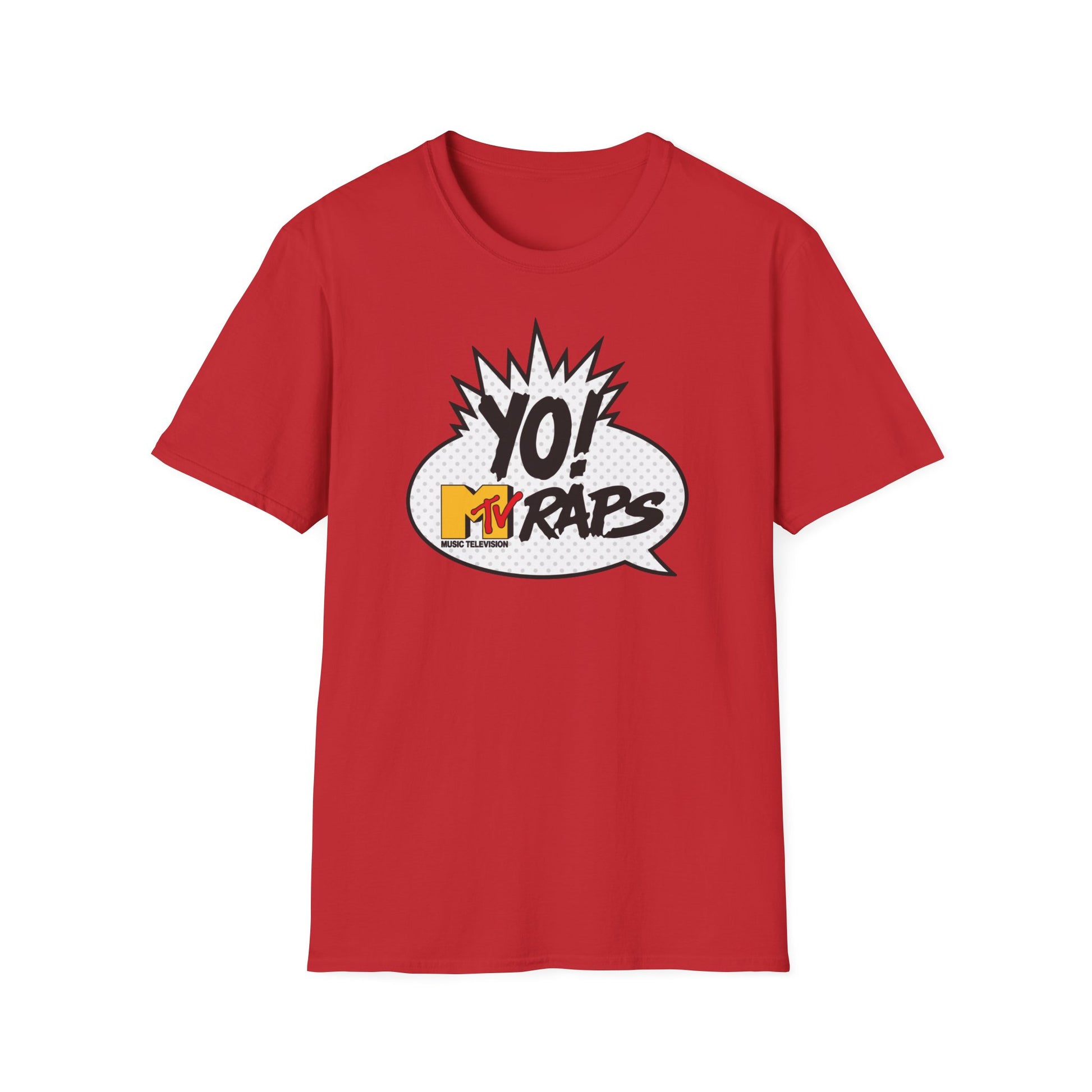 Red t-shirt with Yo! MTV Raps logo and MTV Music Television text.